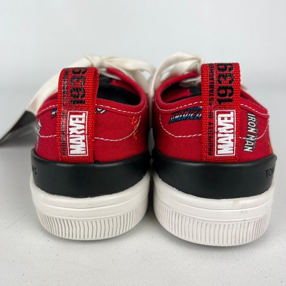 Toms X Marvel Travel Lite Womens Low AOP Marvel Logos Sneakers Red size 6 - Picture 4 of 16